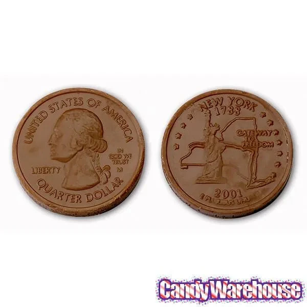 Madelaine Silver State Quarters Foiled Milk Chocolate Coins: 5LB Bag 4 Madelaine Silver State Quarters Foiled Milk Chocolate Coins: 5LB Bag - Image 2