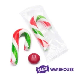 Mini Candy Canes - Red, Green, And White: 100-Piece Tub -Candy World Shop mini candy canes red green and white 100 piece tub candy warehouse 8