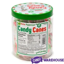 Mini Candy Canes - Red, Green, And White: 45-Piece Jar -Candy World Shop mini candy canes red green and white 45 piece jar candy warehouse 4