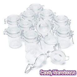 Mini Glass Favor Jars - 1.25-Ounce Canning Jar With Swing Top: 12-Piece Set -Candy World Shop mini glass favor jars 1 25 ounce canning jar with swing top 12 piece set candy warehouse 4