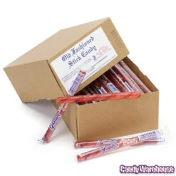 Old Fashioned Hard Candy Sticks - Raspberry: 80-Piece Box -Candy World Shop old fashioned hard candy sticks raspberry 80 piece box candy warehouse 4