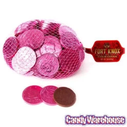 Pink Foiled Milk Chocolate Coins: 1LB Bag -Candy World Shop pink foiled milk chocolate coins 1lb bag candy warehouse 2