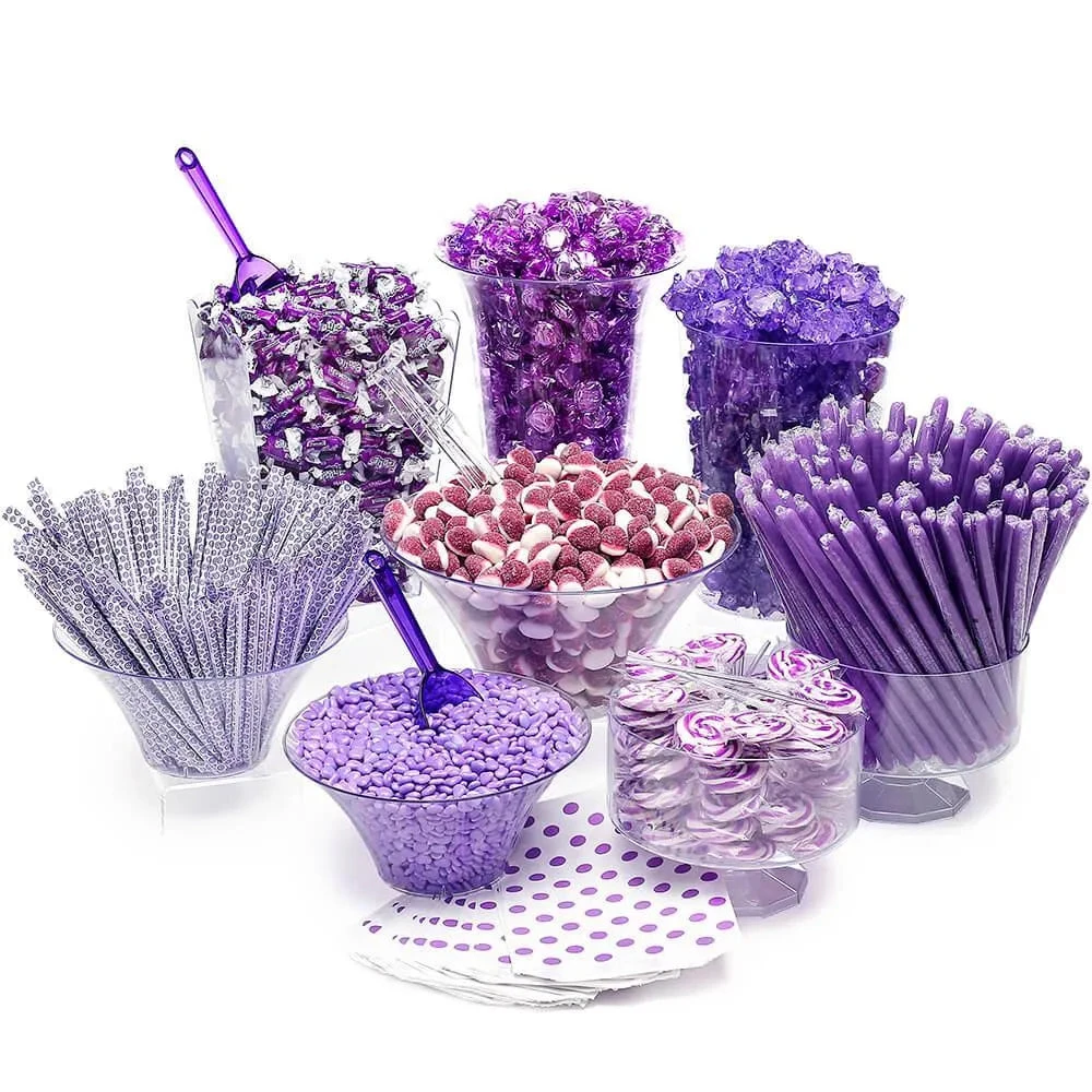 Purple Candy Buffet Kit: 25 To 50 Guests 3 Purple Candy Buffet Kit: 25 To 50 Guests