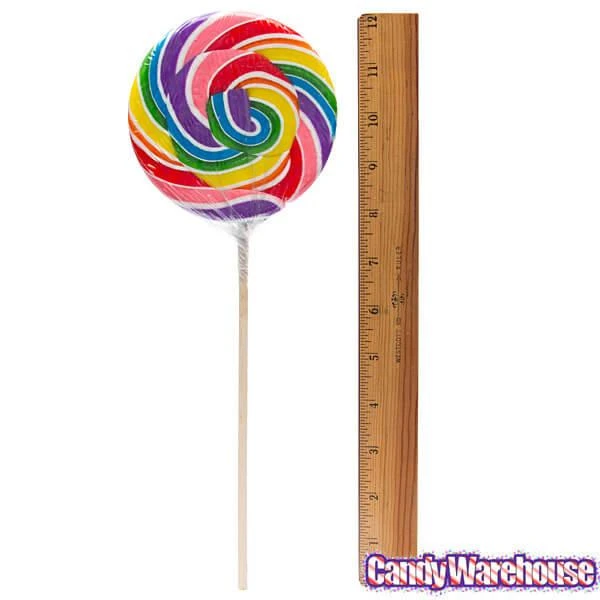 Rainbow Swirl 6-Ounce Round Lollipops: 36-Piece Box 4 Rainbow Swirl 6-Ounce Round Lollipops: 36-Piece Box - Image 2