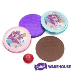 Rainbow Unicorn Foiled Milk Chocolate Coins In Mesh Bags: 18-Piece Box -Candy World Shop rainbow unicorn foiled milk chocolate coins in mesh bags 18 piece box candy warehouse 5