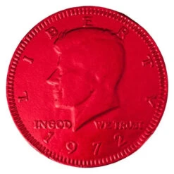 Red Foiled Milk Chocolate Coins: 1LB Bag