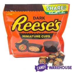Reese's Dark Chocolate Peanut Butter Cups Miniatures: 10.2-Ounce Bag 11 Reese's Dark Chocolate Peanut Butter Cups Miniatures: 10.2-Ounce Bag -Candy World Shop reese s dark chocolate peanut butter cups miniatures 10 2 ounce bag candy warehouse 5