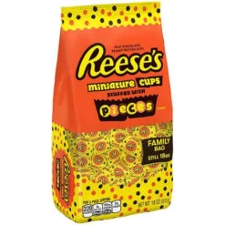 Reese's Peanut Butter Cups Miniatures Stuffed With Reese's Pieces: 18-Ounce Bag -Candy World Shop reese s peanut butter cups miniatures stuffed with reese s pieces 18 ounce bag candy warehouse 3