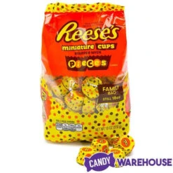 Reese's Peanut Butter Cups Miniatures Stuffed With Reese's Pieces: 18-Ounce Bag -Candy World Shop reese s peanut butter cups miniatures stuffed with reese s pieces 18 ounce bag candy warehouse 4