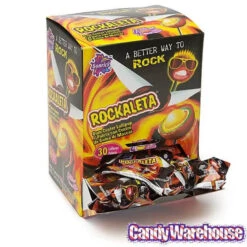Rockaleta Gum Centered Chili Lollipops: 30-Piece Display -Candy World Shop rockaleta gum centered chili lollipops 30 piece display candy warehouse 3