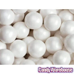 Shimmer Pearl White 1-Inch Gumballs: 2LB Bag -Candy World Shop shimmer pearl white 1 inch gumballs 2lb bag candy warehouse 3