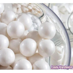 Shimmer Pearl White 1-Inch Gumballs: 2LB Bag -Candy World Shop shimmer pearl white 1 inch gumballs 2lb bag candy warehouse 5