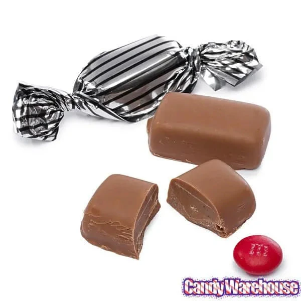 Silver With Black Stripes Wrapped Mocha Chocolate Meltaways: 1LB Bag 5 Silver With Black Stripes Wrapped Mocha Chocolate Meltaways: 1LB Bag - Image 3