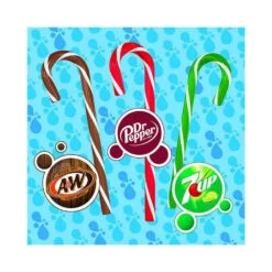 Soda Pop Candy Canes - Dr. Pepper, 7-Up, And A&W: 12-Piece Box -Candy World Shop soda pop candy canes dr pepper 7 up and aandw 12 piece box candy warehouse 2