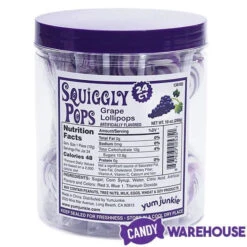 Squiggly Pops Petite Swirl Lollipops - Grape: 24-Piece Jar -Candy World Shop squiggly pops petite swirl lollipops grape 24 piece jar candy warehouse 3 b356fc3c df6d 4368 bccd a910860909ff