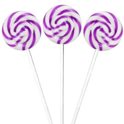 Swipple Pops Petite Swirl Ripple Lollipops - Purple Grape: 60-Piece Tub