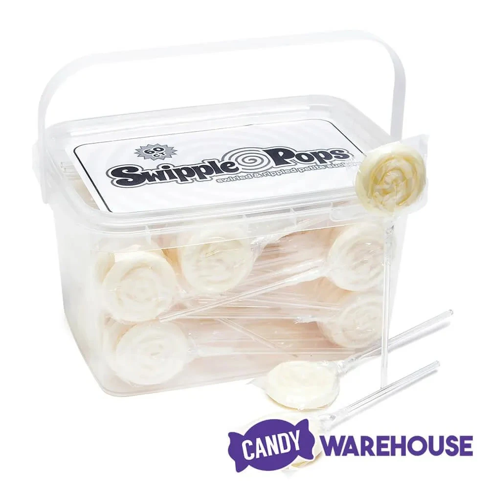 Swipple Pops Petite Swirl Ripple Lollipops - White Pineapple: 60-Piece Tub 4 Swipple Pops Petite Swirl Ripple Lollipops - White Pineapple: 60-Piece Tub - Image 2