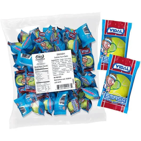 Tennis Balls Sour Bubblegum - Wrapped: 60-Piece Bag 3 Tennis Balls Sour Bubblegum - Wrapped: 60-Piece Bag