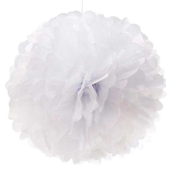 Tissue Paper 14-Inch Pom Pom - White 3 Tissue Paper 14-Inch Pom Pom - White