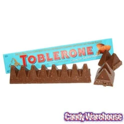 Toblerone Crunchy Salty Almond Chocolate Bars: 20-Piece Box -Candy World Shop toblerone crunchy salty almond chocolate bars 20 piece box candy warehouse 4
