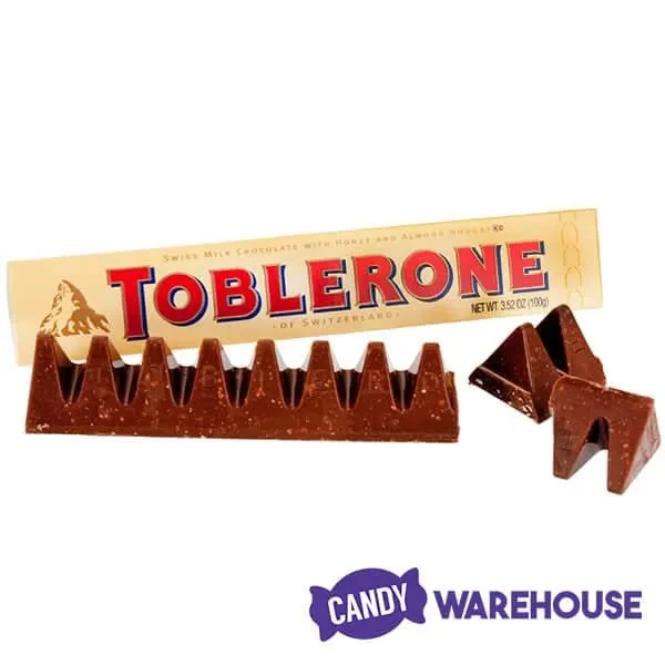 Toblerone Milk Chocolate Bars: 20-Piece Box 4 Toblerone Milk Chocolate Bars: 20-Piece Box - Image 2