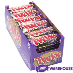 Twix Dark Chocolate Candy Bars: 36-Piece Box 10 Twix Dark Chocolate Candy Bars: 36-Piece Box -Candy World Shop twix dark chocolate candy bars 36 piece box candy warehouse 3