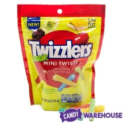 Twizzlers Sour Mini Twists Licorice Candy: 8-Ounce Bag -Candy World Shop twizzlers sour mini twists licorice candy 8 ounce bag candy warehouse 4