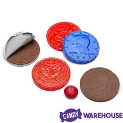 USA Patriotic Foiled Milk Chocolate Coins: 1LB Bag 8 USA Patriotic Foiled Milk Chocolate Coins: 1LB Bag -Candy World Shop usa patriotic foiled milk chocolate coins 1lb bag candy warehouse 3