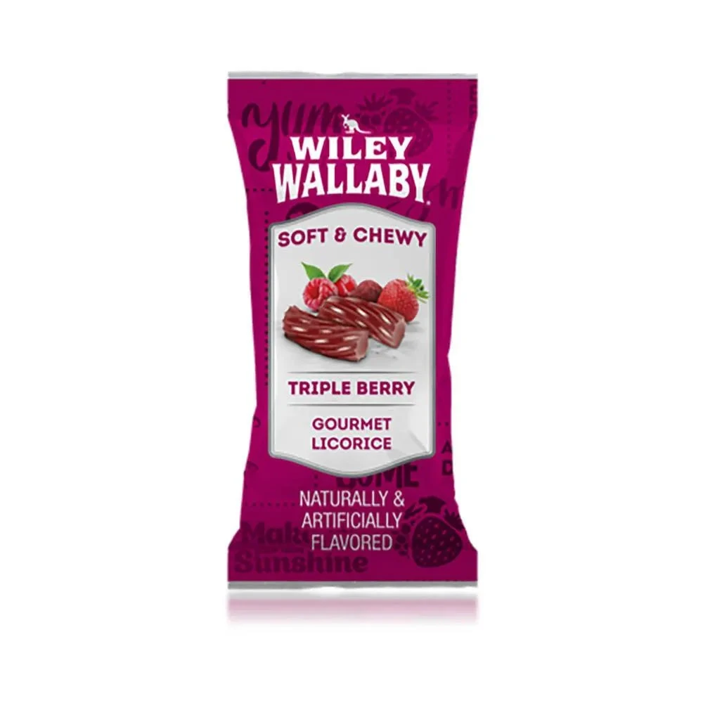 Wiley Wallaby Individually Wrapped Licorice Bites - Triple Berry: 250-Piece Box 3 Wiley Wallaby Individually Wrapped Licorice Bites - Triple Berry: 250-Piece Box