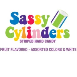 YumJunkie Sassy Cylinders Assortment Striped Hard Candy: 5LB Bag -Candy World Shop yumjunkie sassy cylinders assortment striped hard candy 5lb bag candy warehouse 3