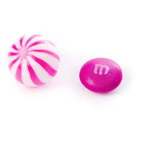 YumJunkie Sassy Spheres Strawberry Pink Striped Candy Balls - Petite: 5LB Bag 4 YumJunkie Sassy Spheres Strawberry Pink Striped Candy Balls - Petite: 5LB Bag - Image 2